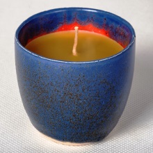 Lapis lazuli - świeca woskowa w ceramice